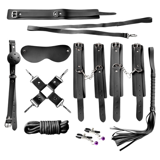 Leather SM Bondage 9 Piece Set