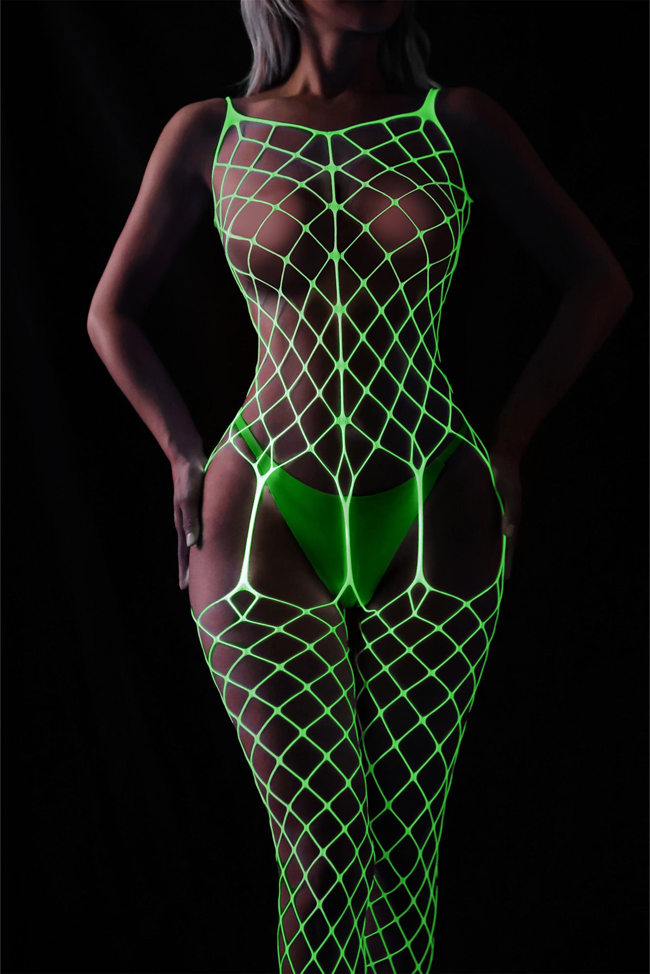 Luminous Erotic Fishnet Bodystocking