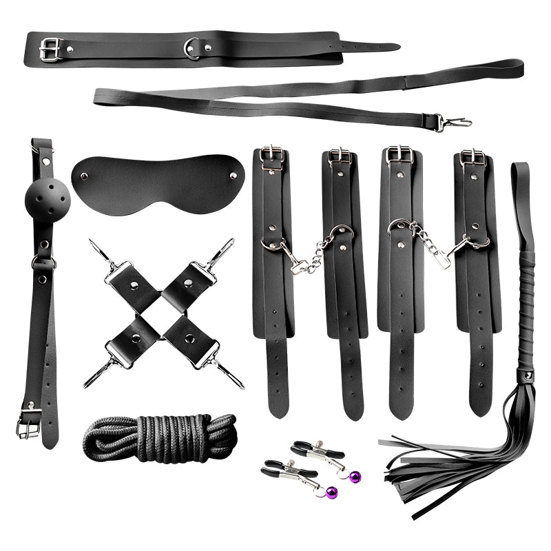 Leather SM Bondage 9 Piece Set