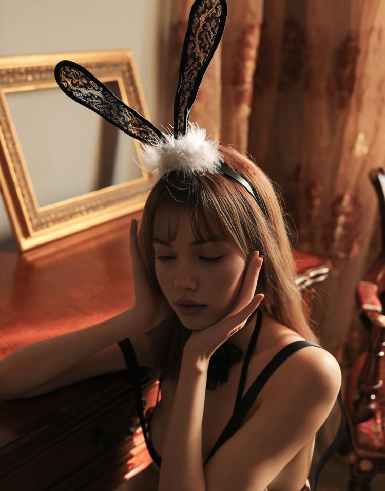 Lace Fluffy Bunny Girl Outfit